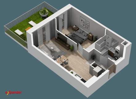 Nowa inwestycja 2 pokoje 44,01 m2 z ogrodem ul. Skłodowskiej-Curie