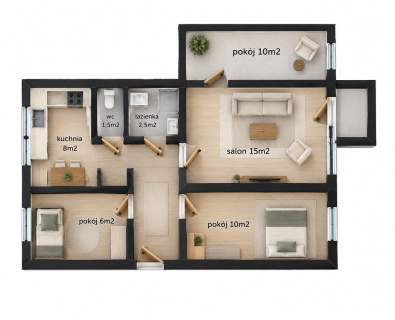Lublin, Mieszkanie, 4 pokoje, 60m2, Pana Balcera