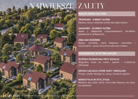 Działka Mazury koło Mikołajek z koncepcją 15 domów