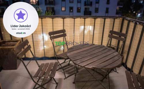 Salon z aneksem i sypialnia, balkon, garaż