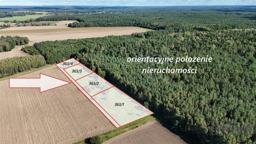 na raty - działka pod lasem - 45 km od morza Dar