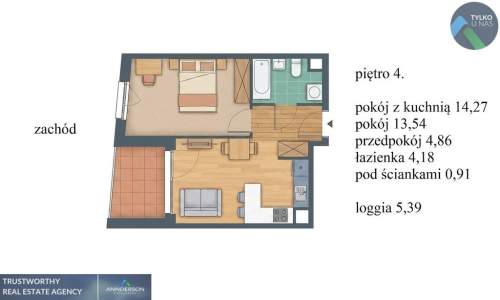 Górka Narodowa, 38 m2, 2 pokoje, loggia,