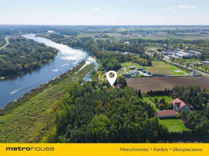 Działka 2032 m z domem z bali Widok na Narew