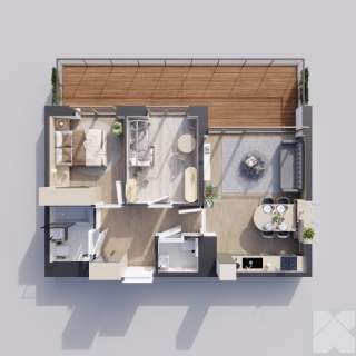 Sunrise Park Mieszkanie nr 1.3 3 pokoje 55,64 m2 balkon 