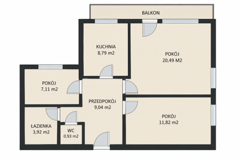 3 pokoje 62 m balkon Sasankowa