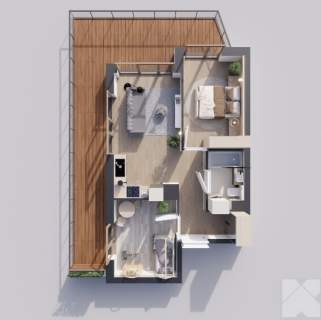 Sunrise Park Mieszkanie nr 3.2 3 pokoje 47,42 m2 balkon