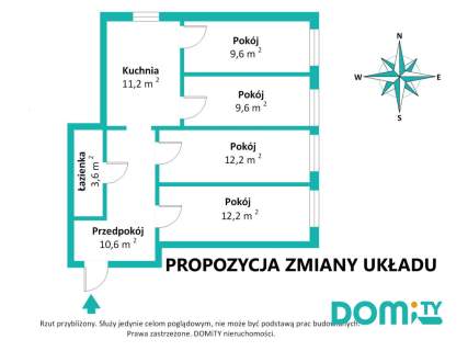 Dzień pok. 27.10 Można wydzielić 3-4 pokoje