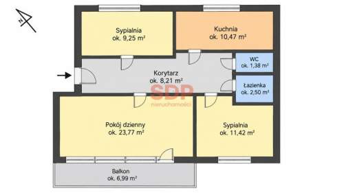 3 pokoje osobna kuchnia dwustronne blisko centrum balkon