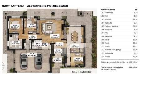 Dom wolnostojący, parterowy 183,63 m2 działka 979 m2 M