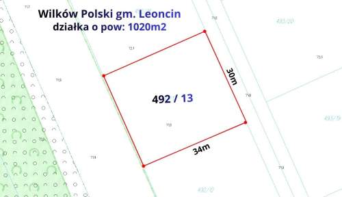 Działa budowlana 1020m2, Wilków Polski