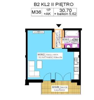 Mieszkanie 1 pok., 30,7 m2, II piętro, Na Stoku