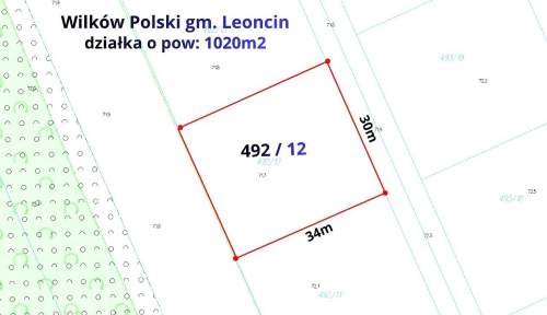 Działka budowlana 1020m2, Wilków Polski