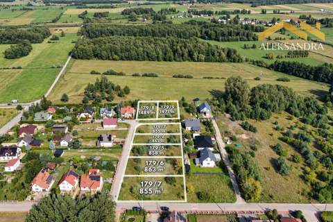 7 działek budowlanych w Koszarówce MPZP Powierzchnie 853-1489...