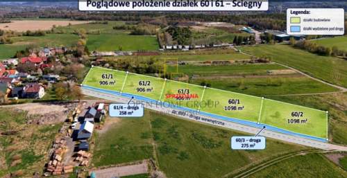 Ściegny gm. Podgórzyn, działki budowlane ok. 1098 m2