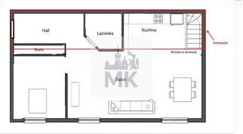 Stare Podgórze 2 Pokoje ok 45m2 pow. cał. 15m2 Antresola