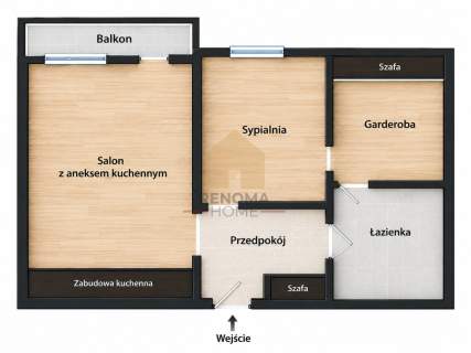 2 POKOJE GARDEROBA 60 m BALKON UL. JANA Z KOLNA