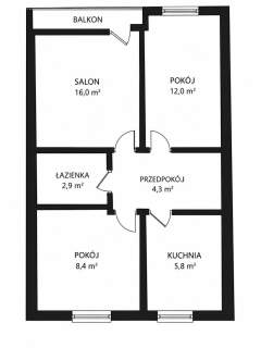 3 pokoje Balkon Do remontu Duży potencjał