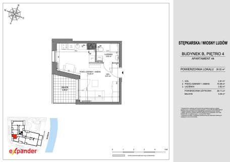 Apartament jednopokojowy, 26,11 m użytkowej, 4. piętro Gdańsk...