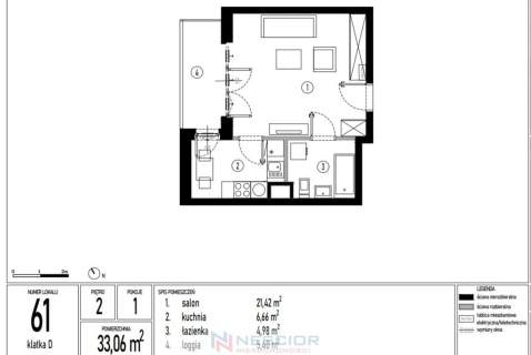 Na sprzedaż mieszkanie 33,06m2 Stan deweloperski