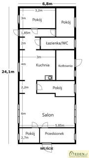 Sprzedam dom parterowy po generalnym remoncie 130m2, Wojcieszków