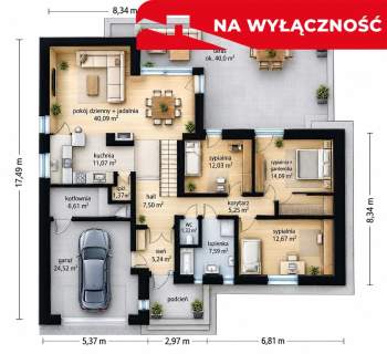 Ostatnia działka budowlana plus projekt willi parterowej.