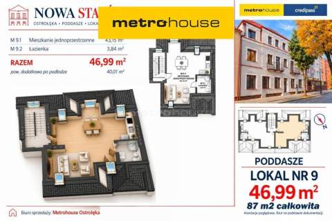 Nowa Starówka - M9 - pow. całkowita 87 m2 poddasze