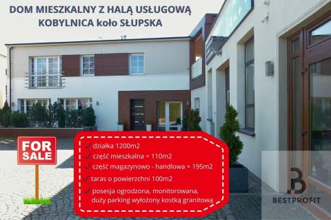 Dom z halą produkcyjno magazynową Kobylnica Słupsk