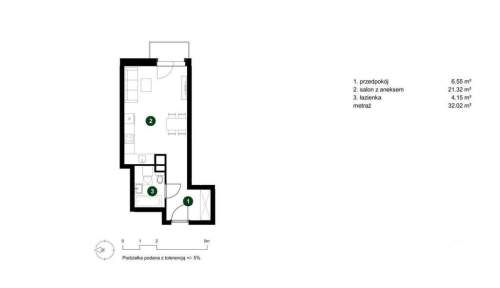 Nowoczesna kawalerka w Piastowie 32,02 m
