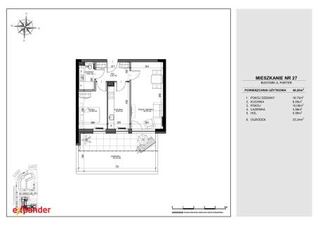 NOWA INWESTYCJA 2 pokoje ogródek 46,50 m2 os. Mokre