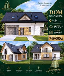 Nowoczesny dom z garażem działka 1500 m Gniła