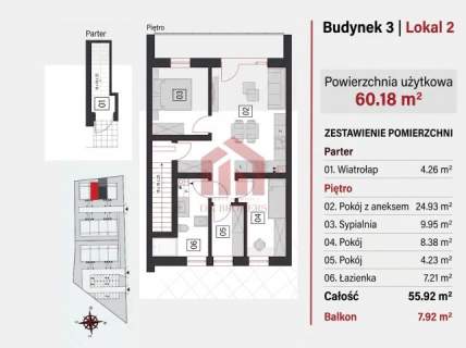 GOTOWE 3 pokoje gabinet Duża łazienka 60 m2