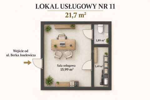 Lokl usł. U3 - 21,77 m , parter - Nowa Starówka