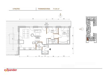 Piękny apartament z dużym tarasem