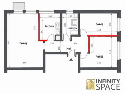 Świetny układ M3 Balkon Do remontu Piaski