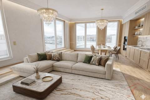 Apartament z dużym tarasem nad Odrą i panoramą .