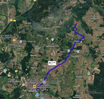 działka na odludziu ok. 35 km od morza i 10 km od