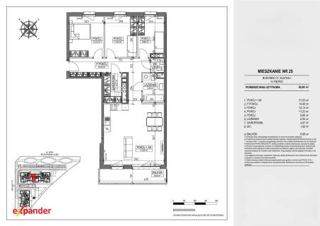 Nowa inwestycja os. Mokre 4 pokoje 88,96 m2 balkon