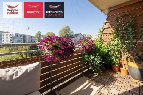 Przestronny salon z wyjściem na słoneczny balkon