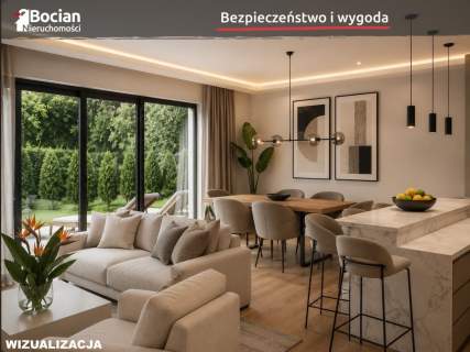 Funkcjonalny, słoneczny bliźniak z dużym ogrodem 