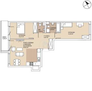 Niższa cena Dwustronne mieszkanie Duzy Balkon