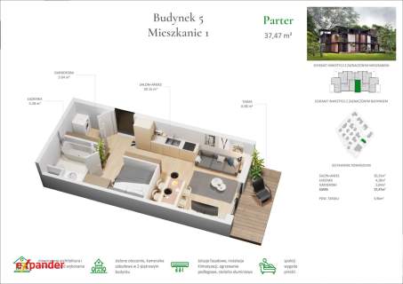 Apartament 37,47 m2 Lubicz Dolny