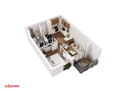Nowe 2 pokoje w centrum z pięknym widokiem 38,28 m Balkon b