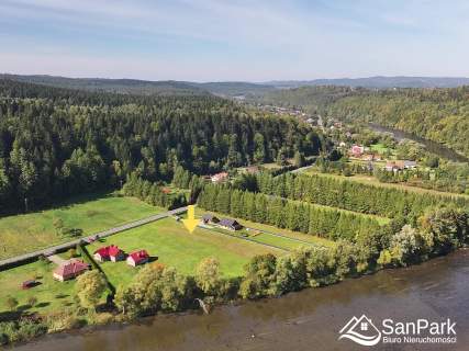Działka 37 arów z linią brzegową Sanu Łączki