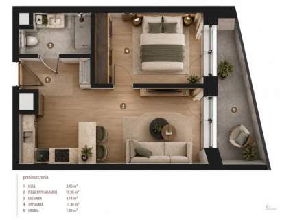 Katowicka Residence 15 piętro lokal 38,97 m2