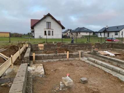 Działka z fundamentami, projektem domu i pozwoleniem Gościno