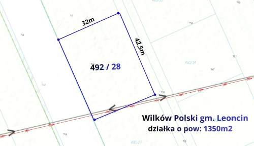 Działka budowlana 1350m2, Wilków Polski
