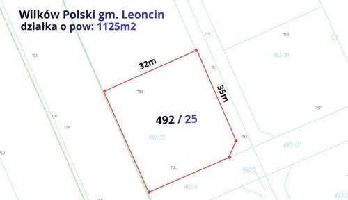 Działa budowlana 1125m2, Wilków Polski