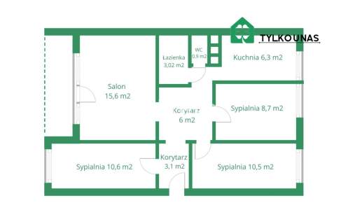 4 pokoje Balkon Blisko lasu Brodwino