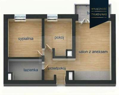 3 pokoje, balkon i 100 m wspólnego tarasu