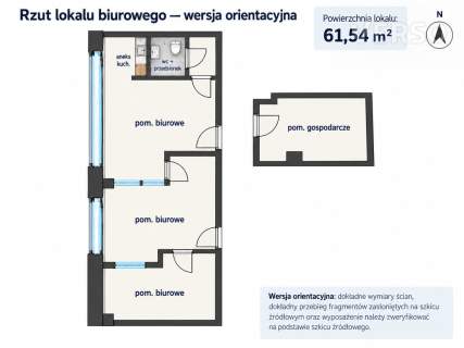 Biuro do wynajęcia, 61,54 m2, Wrocław